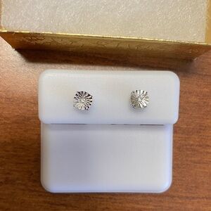 Diamond Sterling Silver Stud Earrings
